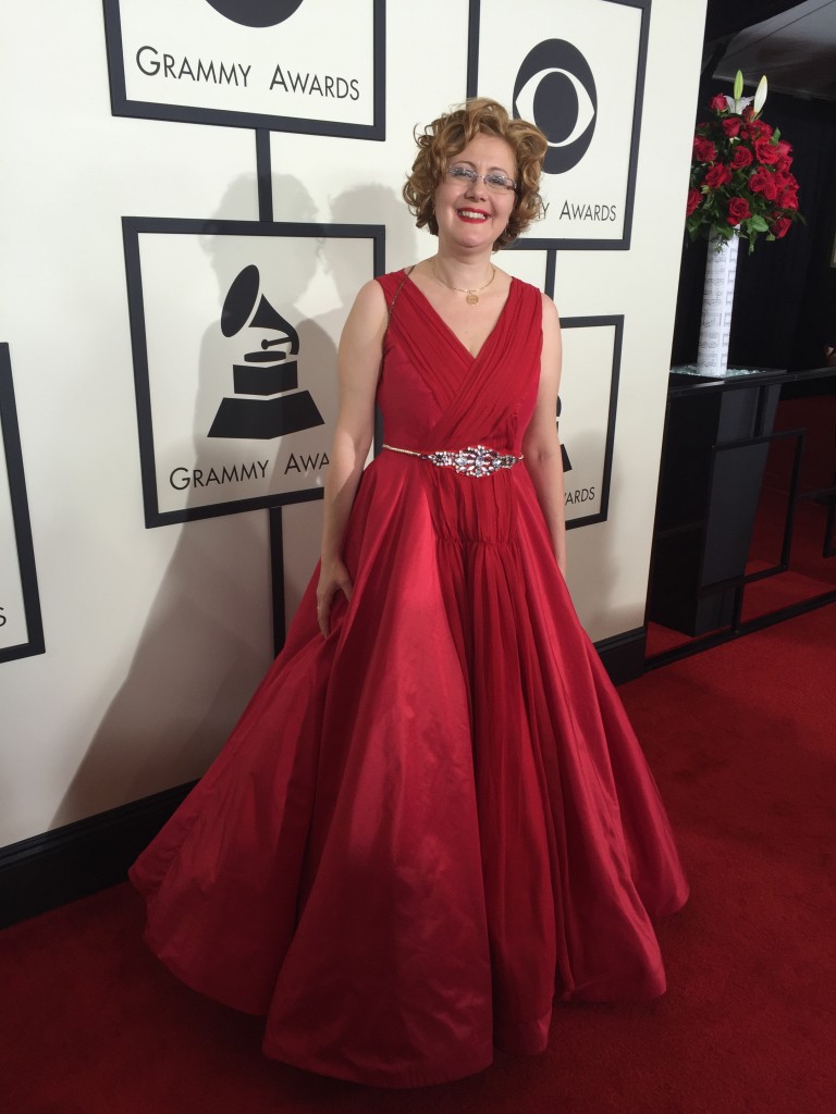 Nadia Shpachenko arriving at the Red Carpet at the 58th Grammy Awards