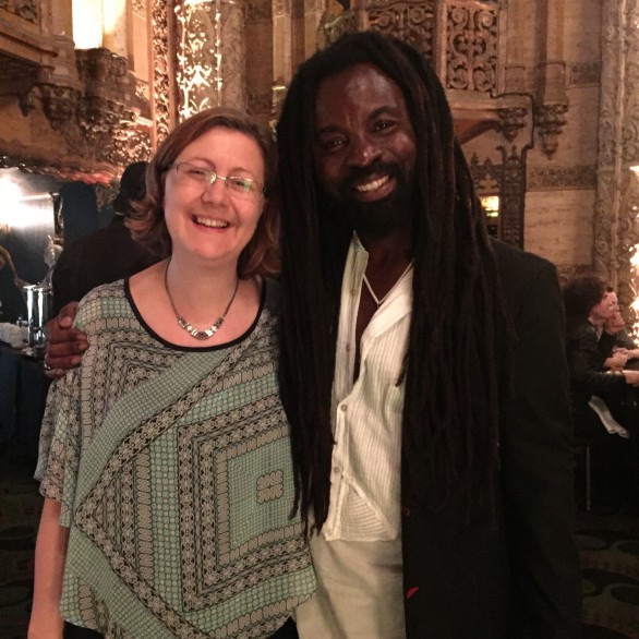 Nadia Shpachenko and Rocky Dawuni at the 58th Grammy Nominee Brunch, Los Angeles Chapter